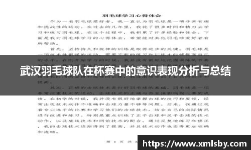武汉羽毛球队在杯赛中的意识表现分析与总结